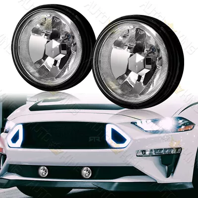 3.5  Round Chrome Housing Clear Lens Fog Driving Lights Lamps+switch Universal • $33.24