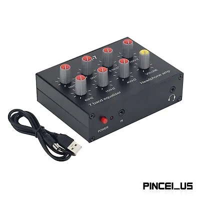 EQ-7 Headphone Amp 7 Band Equalizer Amplifier Headphone Amp For PC Cellphone • $23.30
