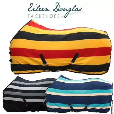 £19.95 • Buy FLEECE HORSE RUG All Sizes Cooler Stable Travel Show NEWMARKET STRIPE