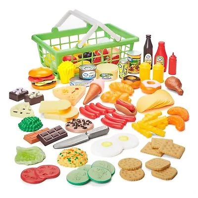 100 Pieces Pretend Play Food Set Kids Plastic Fast Food Playset Gift For Kids • $13.79