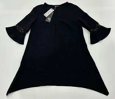 TS TAKING SHAPE Size XXS Black Lotus Tunic Top Ponti Dynamic Dress BNWT $139 • $32.99
