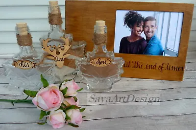 Wedding Sand Ceremony Set With Photo Frame. Dear Decor. Maple Leaf Shape Bottles • $89
