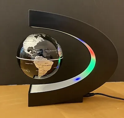 Magnetic Levitation Floating Globe World Map With Colorful LED - C Shape  • $24
