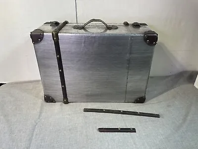 Decorative Home Storage Trunk Faux Aluminum Silver Suitcase Box Movie Prop • $39