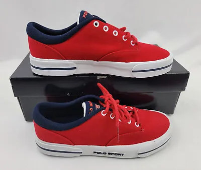 $49.99 • Buy Ralph Lauren Polo Sport Red Canvas Shoes Womens Size 8.5