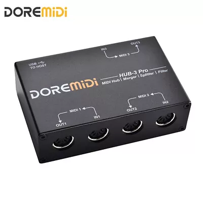 DOREMiDi HUB-3 Pro Box A Multifunctional MIDI Interface Device  3 X 3 MIDI DIN • $48