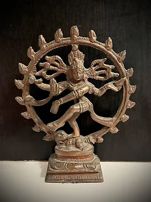 Dancing Shiva Nataraja Statue 5.5  Tall Copper Brass Alloy Vintage • $30