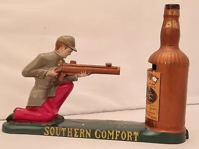 Old Metal Southern Comfort Advertising Mechanical Bank - Confederate Soldier  • $75