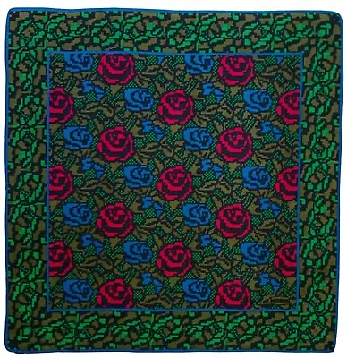 MISSONI FLORAL GREEN LARGE Silk Scarf  35/33 In MADE IN ITALY #A155 • $57.40