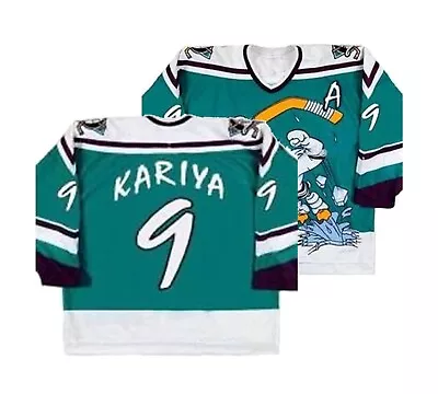 Youth/Adult Mighty Ducks Paul Kariya 9 Hockey Jerseys Movie Sewn Custom Names • $44.99