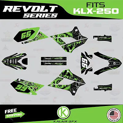 $79.99 • Buy Graphics Kit For Kawasaki KLX250 (2008-2020) KLX 250 REVOLT-green