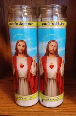 Lord's Prayer Candles. Unscented 2 X 8  Tall Prayer Vigil  Candles. Set Of Two   • $16.56