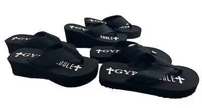 3 Pack Gypsy Soule Thong Sandals 1in Flip-Flop 2in Wedge & 3in Heel Black New • $22.99