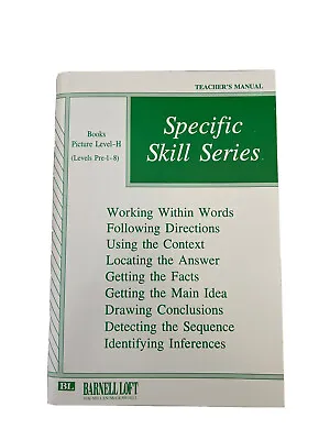 $22 • Buy Specific Skills Series Teacher's Manual Homeschool  Barnell Loft Picture Level-H