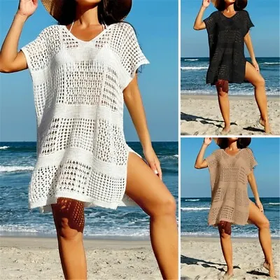 Womens Swimsuit Cover Up Loose Fit Swimwear Bikinis Mesh Beach Dresses • $24.05
