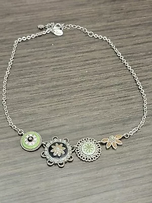 Lia Sophia Vintage Style Silver Toned Necklace Flowers • $15