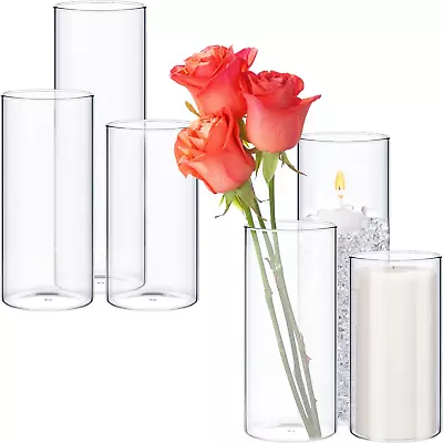 Glass Cylinder Vases Clear Glass Flowers Vase Decorative Floating Candles Hol... • $63.99