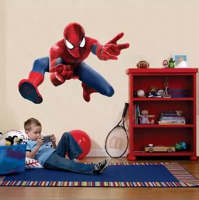 SPIDER-MAN ATTACK Decal Removable WALL STICKER Home Decor Art Marvel Super Hero • £13.18