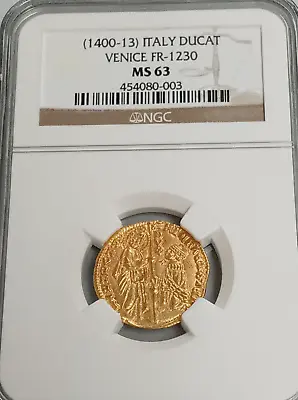 1400-13 Gold Coin Venice Italy Ducat Michael Steno Fr. 1230 PCGS MS63 A142 • $1450