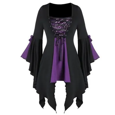 Halloween Costume Fancy Dress Women Cosplay Gothic Witch Renaissance Medieval • $34.98