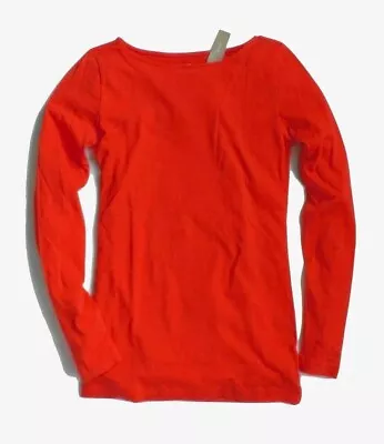 NEW With TAG  2014 ~ J.Crew - SMALL - Red - Long Sleeve Boat Neck Painter Tee • $29.97