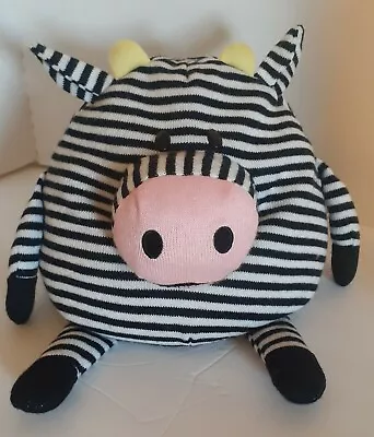 Mushable Pot Bellies Round Pillow Plush Stuffed Zebra Jay Play Animal Toy • $15.99