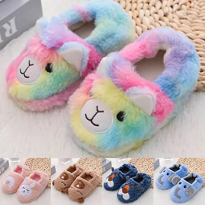 Toddler Infant Kids Warm Cotton Slippers Boys Girls Cartoon Soft-Soled Slippers • $17.39