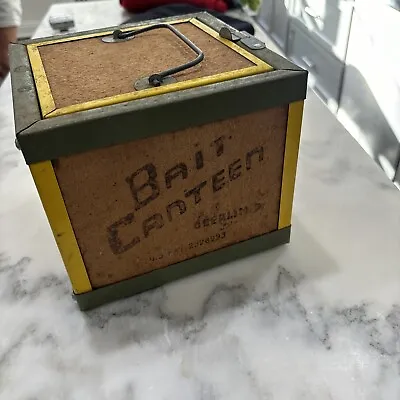 Vintage Bait Canteen Cork And Metal Crickets Oberlin Ohio 9 1/8  X 7  X 7  • $15