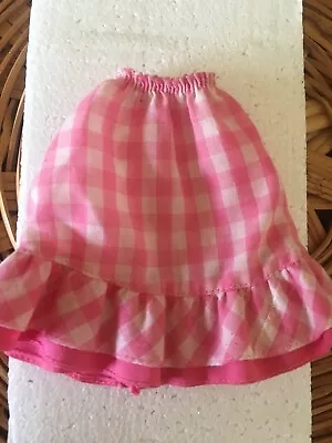 Vintage 1982 My First Barbie Doll #1875 Pink Gingham Checked Cotton Skirt  • $15