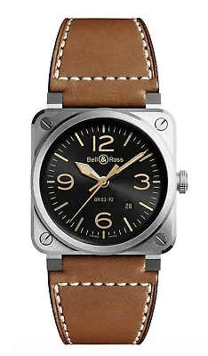 Bell & Ross BR 03-92 Golden Heritage 42mm Men’s Automatic Steel Watch B&P 2021 • $2495