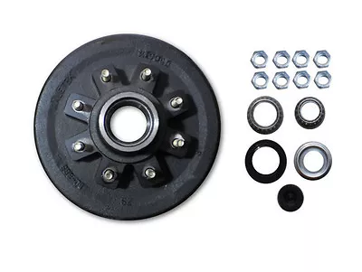 One 12 X 2  Trailer 8 X 6.5 Lug HD Brake Drum 7000# Axle W/ Bearings • $95.99