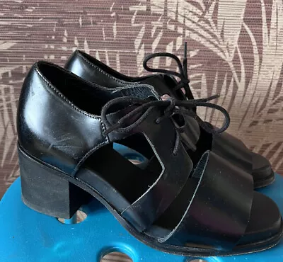 Cos Black Leather Sandal Shoes Uk5/38 • £14.99