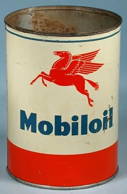 Late 1950s - Early 1960s Mobil Motor Oil Can Tin With Pegasus Logo 1 U.S. Quart • $59.95