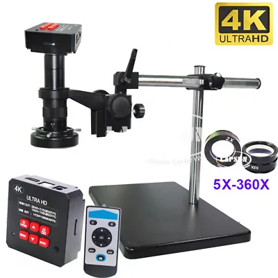 True 4K 38MP HDMI USB C-Mount Industry Camera Microscope Set + Stand Lens Light • $129