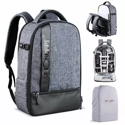 K&F Concept Large DSLR SLR Camera Photo Backpack Bag For Canon Nikon Waterproof • $95.99