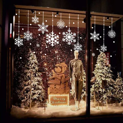 £2.98 • Buy Large Christmas Snowman Snowflake Santa Wall Decal PVC Window Stickers Art Decor