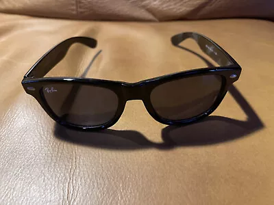 Rayban Wayfarer II Black Sunglasses Nice Condition • $60