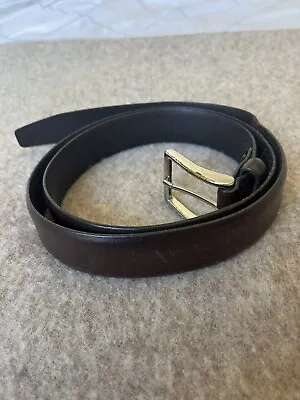 J.Crew Brown Genuine Italian Leather Dress Belt - Made In USA - Men's Size 38 • $12.99