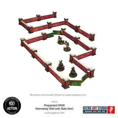Micro Art Studio H00133 WW2 Normandy Wall With Gate Low (Bolt Action) Terrain • $27.20