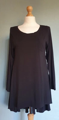 Yong Kim Long Sleeved Modal Tunic Top With Chiffon Back Panel Size 10 • £26.99