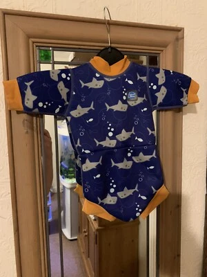 Splash About Happy Nappy Swimsuit Size Medium Sharks • £0.99