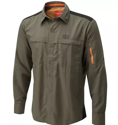 Craghoppers Men's Bear Grylls Trek Long Sleeve Shirt | Dark Khaki | Size L • £15