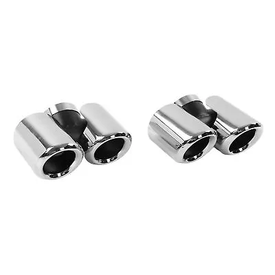 ✧⁺ Glossy Quad Exhaust Tip Stainless Steel Carbon Fiber Tail Throat For Land • $403.67