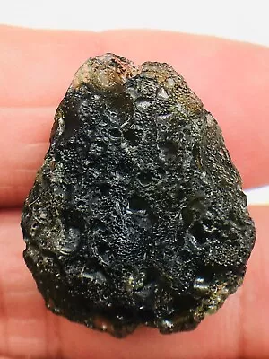 Moldavite-23CT Genuine Raw Moldavite Crystal From Czech Republic PIC Certificate • $0.99