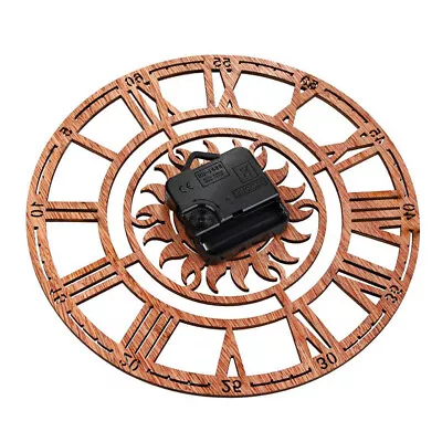 £10.78 • Buy Retro Style Wooden Wall Clock With Sun Design, Silent Clock No Ticking,