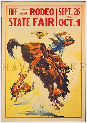 1930 Rodeo Bucking Bronco Vintage Repro Horse Art Print Poster 18x24 • $12.95