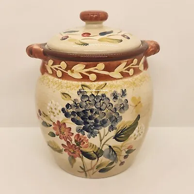 Certified International Biscotti Cookie Canister Pamela Gladding Floral 7” Tall  • $19.95