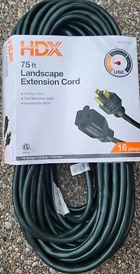 NEW HDX 75 Ft. 16/3 Dark Green Landscape Extension Cord - Indoor/outdoor • $20