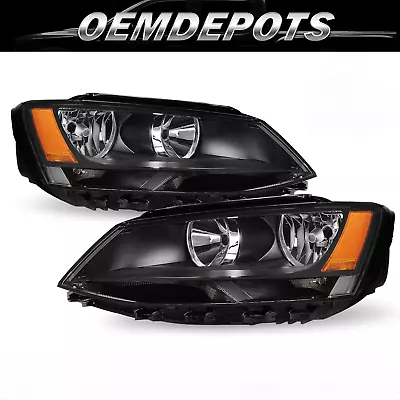 Black Amber MK6 Headlights Headlamps For 2011-2018 Volkswagen Jetta LH+RH • $95.49