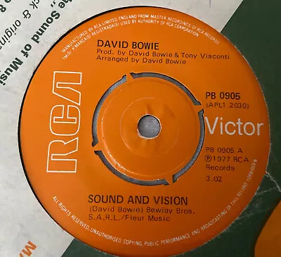 DAVID BOWIE: Sound And Vision/A New Career In A New Town : UK RCA Single 1977 • £4.50